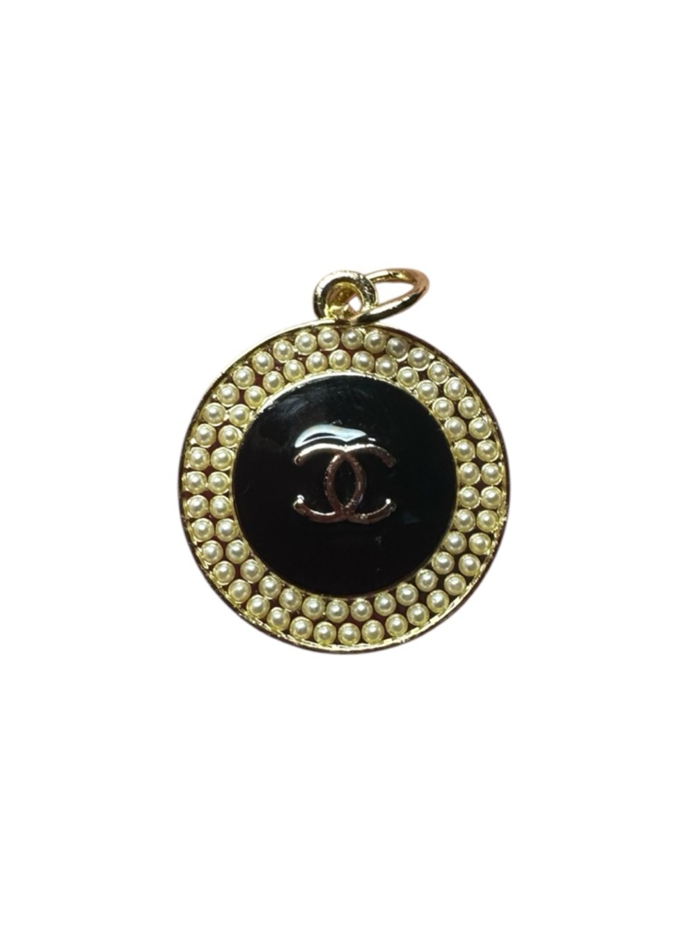 Chanel Black and Gold CC Charm Pendant